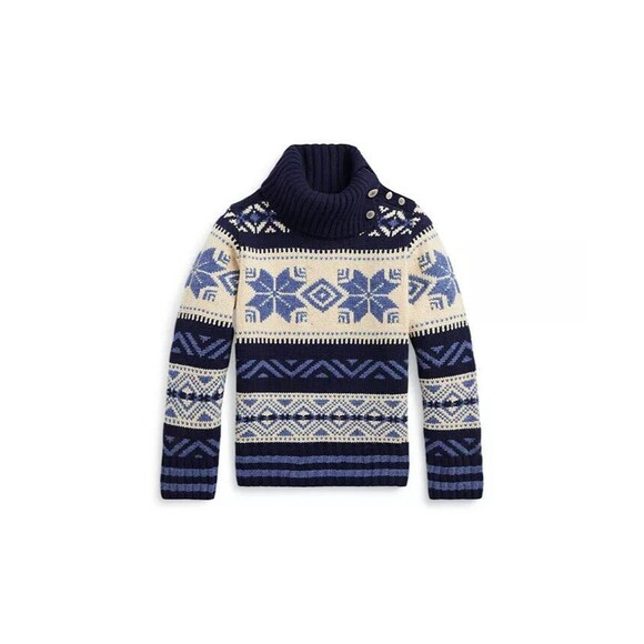 NWT Polo Ralph Lauren TODDLER Girls SWEATER 2,3Fair Isle WOOL BLEND CHUNKY new